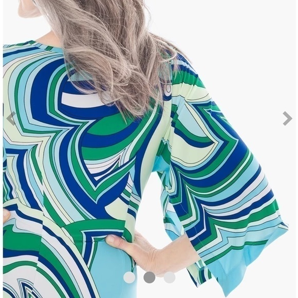 CHICOS Geometric Floral Short Dress size 0 (small) - Picture 3 of 3